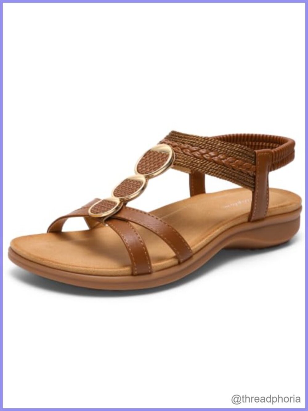 Womens Arch Support Sandals Comfortable Walking Flats Slip On